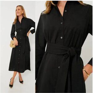 Tuckernuck Black Button-Front Maxi Shirt Dress